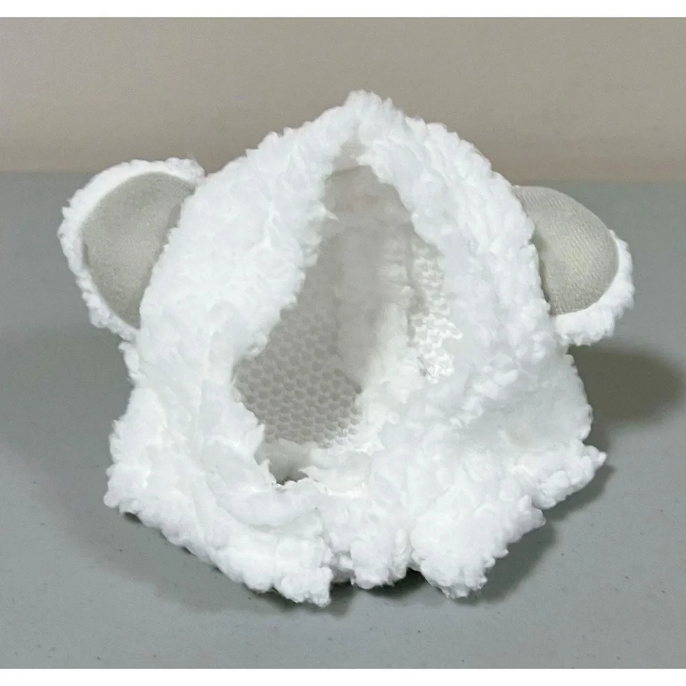 White Plush Fuzzy Fur Animal Ears Hat Cap for Cat Cats Small Pets 🤍 #hat #cats